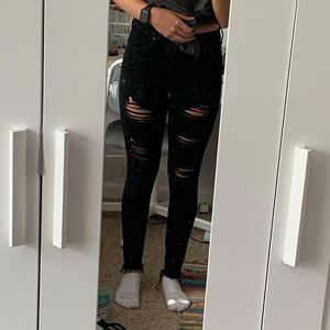 Aeropostale Black Ripped Jeans Size 4